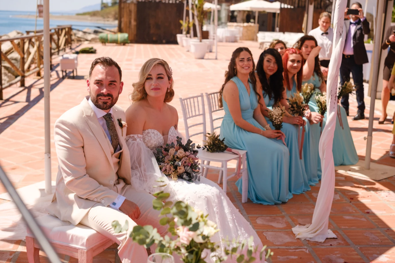 Los novios, Iker y Andrea, en un momento de la ceremonia.