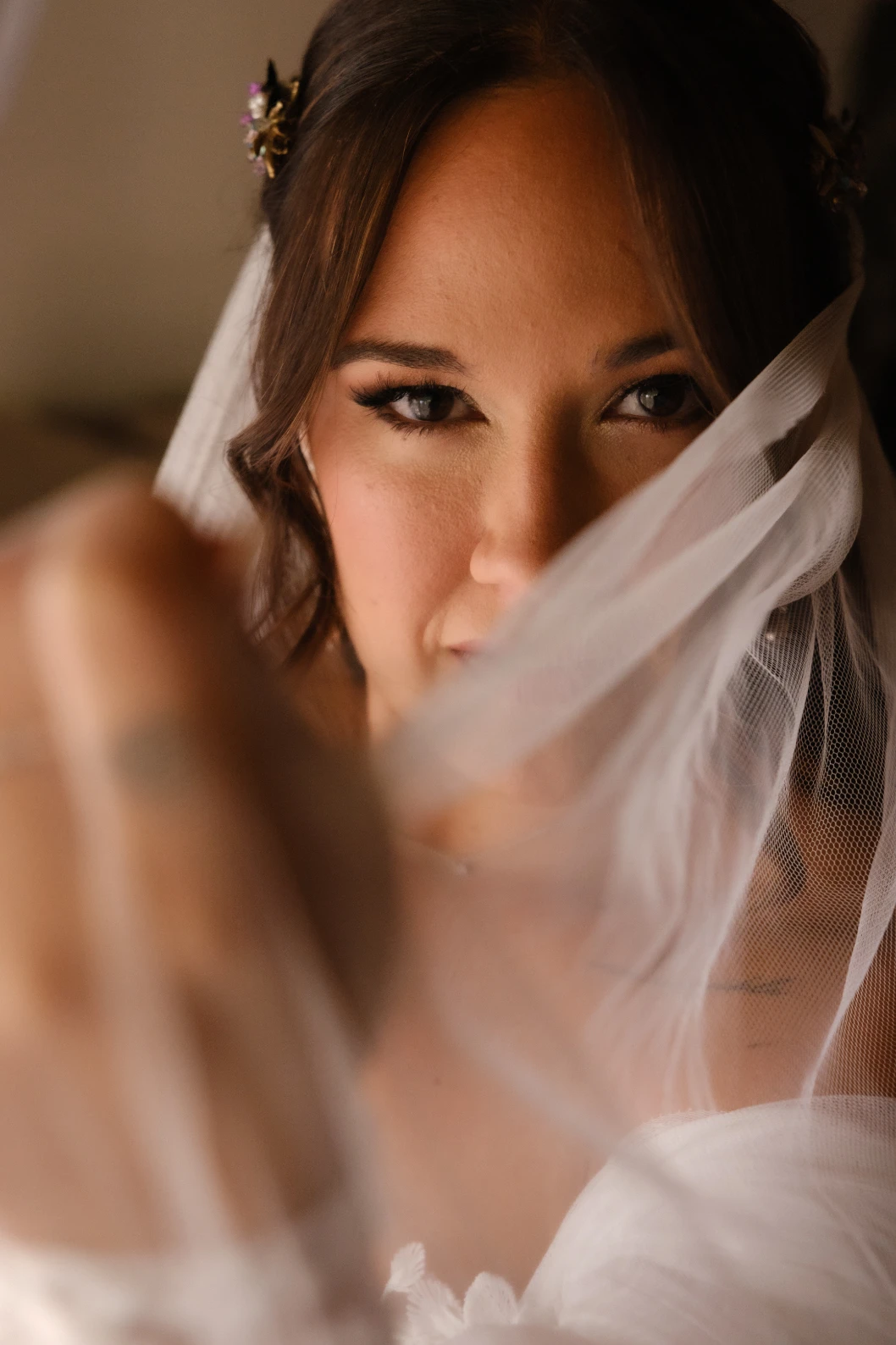 Escena del posado de la novia.