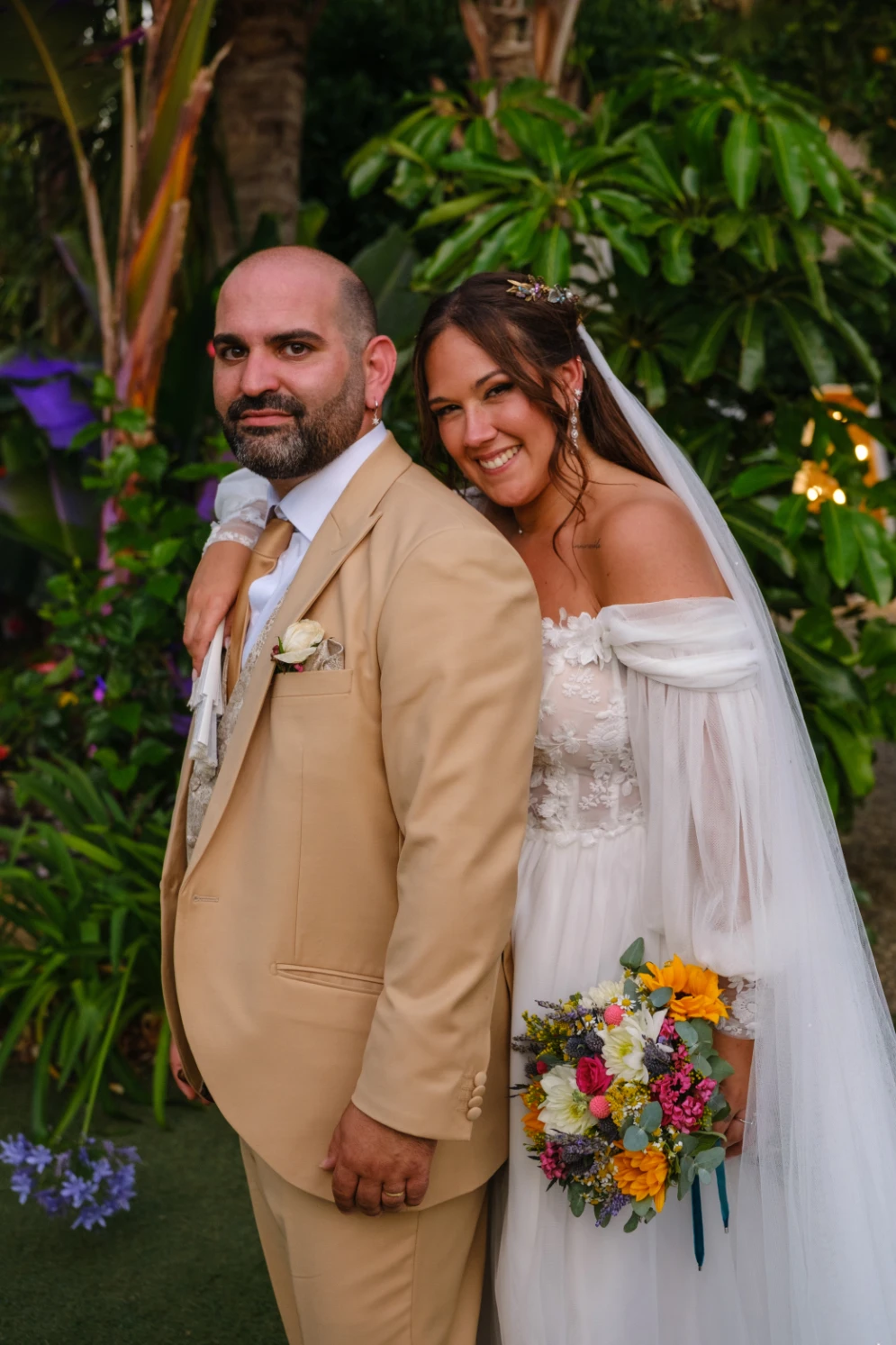 Los novios en el posado.