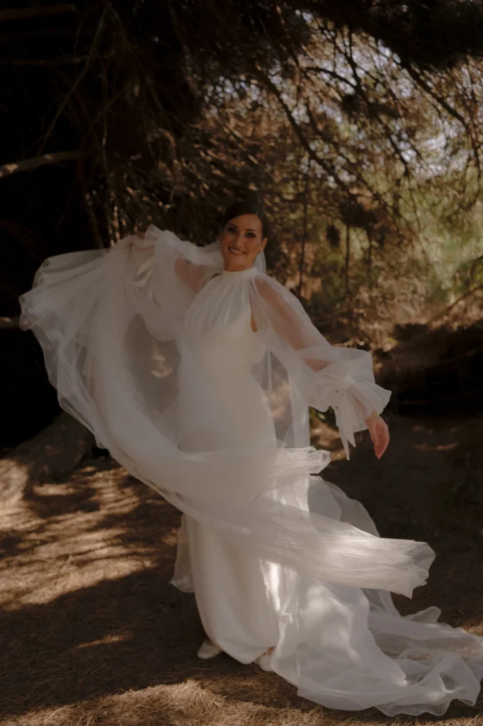Espectacular vestido de novia.